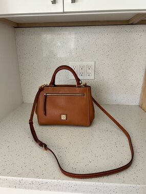 Dooney & Bourke Pebbled Leather Satchel - Cognac